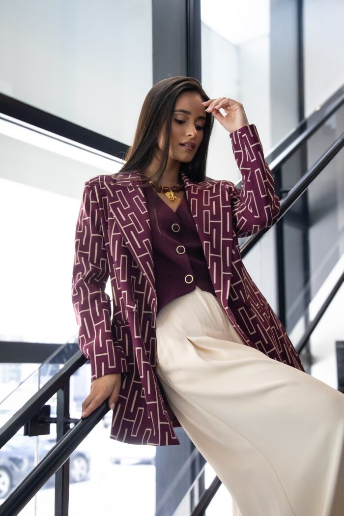 BLAZER ESTAMPADO GEOMÉTRICO RINASCIMENTO - Image 1