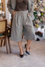 CALÇÕES PIED-DE-POULE COM BOLSOS RINASCIMENTO - Image 2