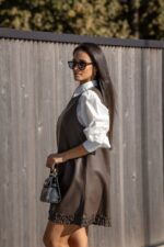 VESTIDO CASTANHO POLIPELE PONTO CHIC - Image 4