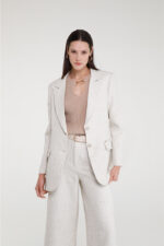 BLAZER BEGE EM TECIDO TEXTURIZADO GOA GOA - Image 5