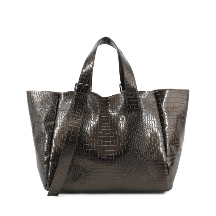 MALA TOTE CASTANHA  COM BOLSA INTERIOR PONTO CHIC - Image 1