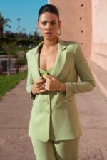 BLAZER COM ESTRUTURA JACQUARD VERDE SAHOCO - Imagen 2