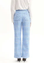 CALÇA WIDE ALFAIATARIA XADREZ AZUL LANÇA PERFUME - Imagen 4