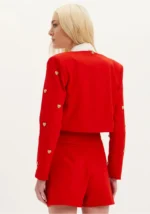 CASACO CURTO VERMELHO COM CORAÇÕES LANÇA PERFUME - Imagen 2