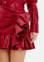 SAIA CURTA VERMELHA COM FOLHOS LANÇA PERFUME - Imagen 2