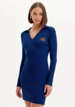 VESTIDO AZUL EM MALHA CANELADA A PERFUME - Imagen 2