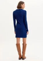 VESTIDO AZUL EM MALHA CANELADA A PERFUME - Imagen 4