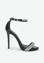 SANDÁLIA TIRAS STRASS PRETO LANÇA PERFUME - Image 3