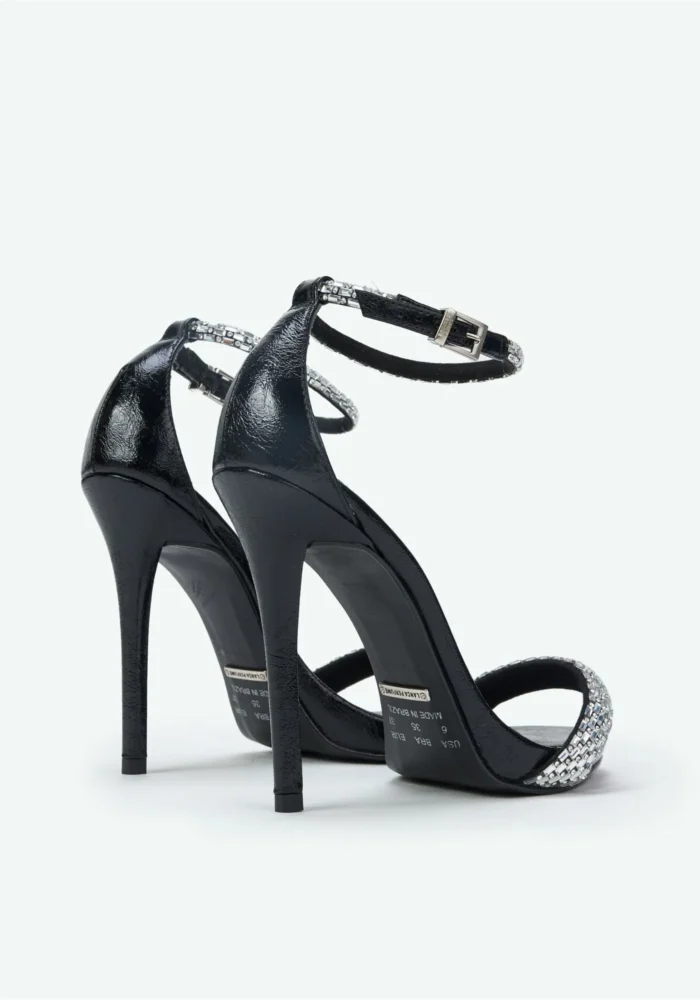 SANDÁLIA TIRAS STRASS PRETO LANÇA PERFUME - Image 5