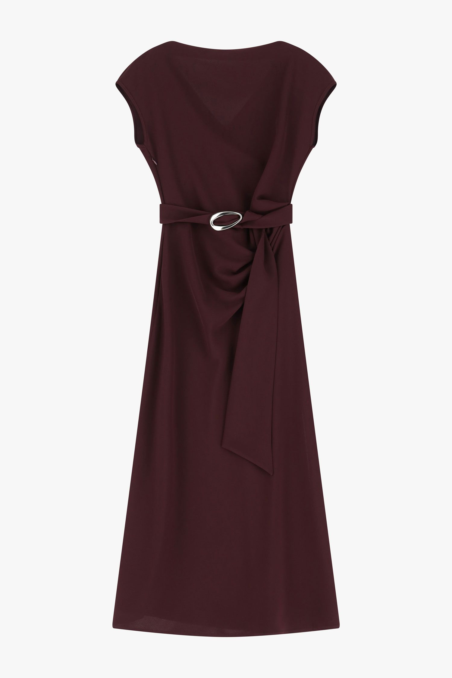 01470_AFSTKER_F_1 VESTIDO BORDÔ DRAPEADO COM CINTO IMPERIAL - Image 1