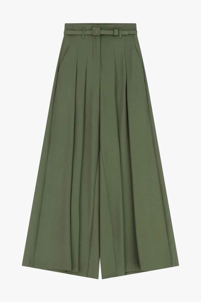 CALÇAS PANTALONAS COM PREGAS VERDES IMPERIAL - Image 1