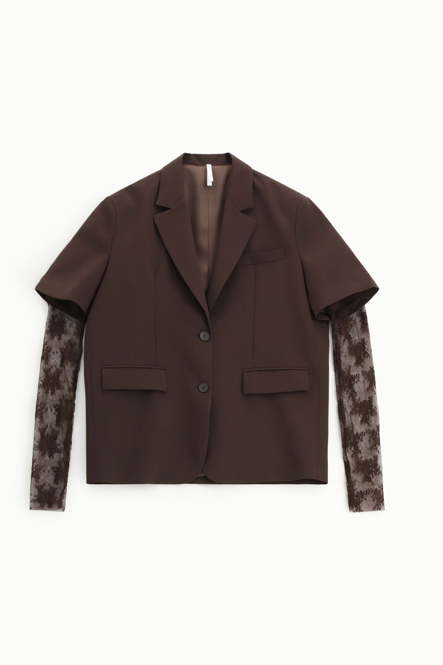 01880_JBF5KIC_F BLAZER CASTANHO COM MANGAS DE RENDA IMPERIAL - Image 2