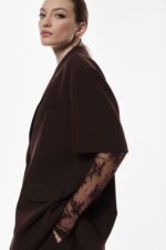 BLAZER CASTANHO COM MANGAS DE RENDA IMPERIAL - Image 3