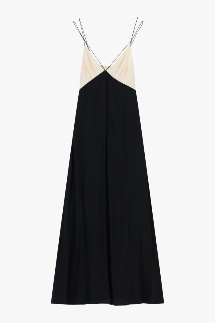 VESTIDO CETIM BICOLOR COM RENDA DIXIE - Image 1