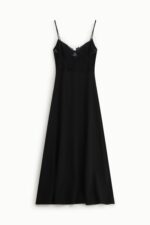VESTIDO DE CETIM COM RENDA PRETO IMPERIAL - Image 2