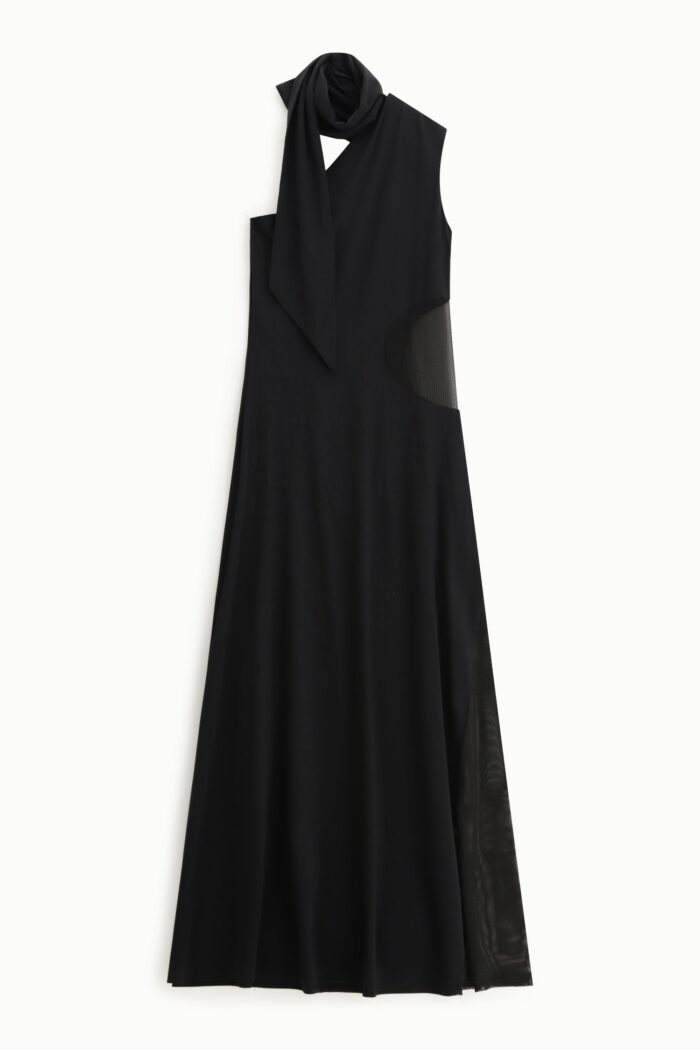 VESTIDO PRETO COM DECOTE DRAPEADO IMPERIAL - Image 2
