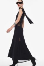 VESTIDO PRETO COM DECOTE DRAPEADO IMPERIAL - Image 6