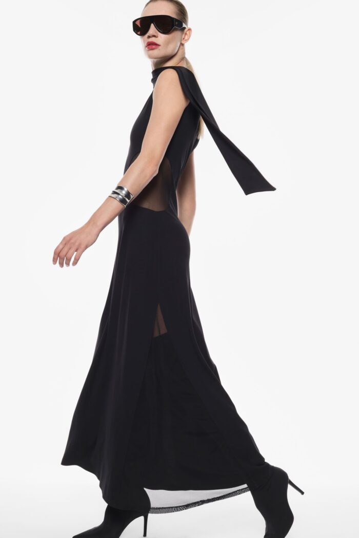 VESTIDO PRETO COM DECOTE DRAPEADO IMPERIAL - Image 6