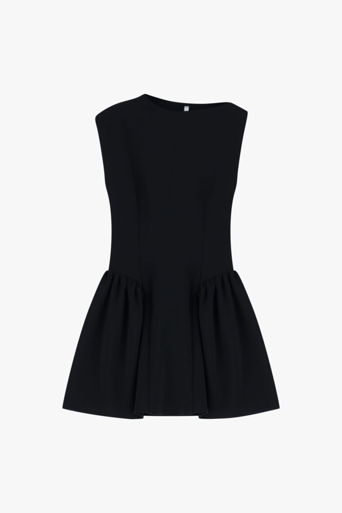 VESTIDO CURTO PRETO COM DETALHE FRANZIDO IMPERIAL - Image 2