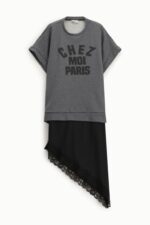 VESTIDO SWEAT CINZENTO COM LETRAS “CHEZ MOI PARIS” DIXIE - Image 2