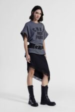 VESTIDO SWEAT CINZENTO COM LETRAS “CHEZ MOI PARIS” DIXIE