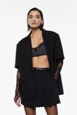 TOP CURTO CINZA COM RENDA IMPERIAL