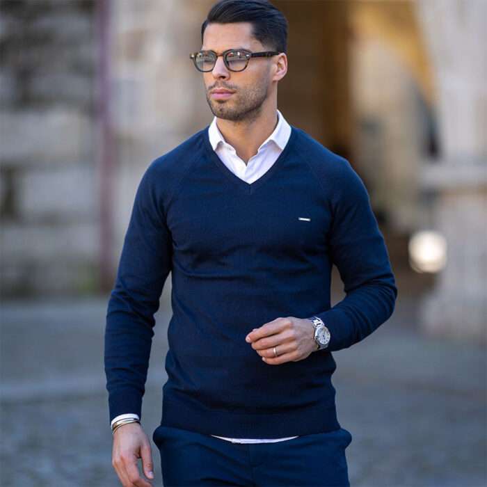 CAMISOLA DECOTE BICO AZUL ZOLF - Image 1