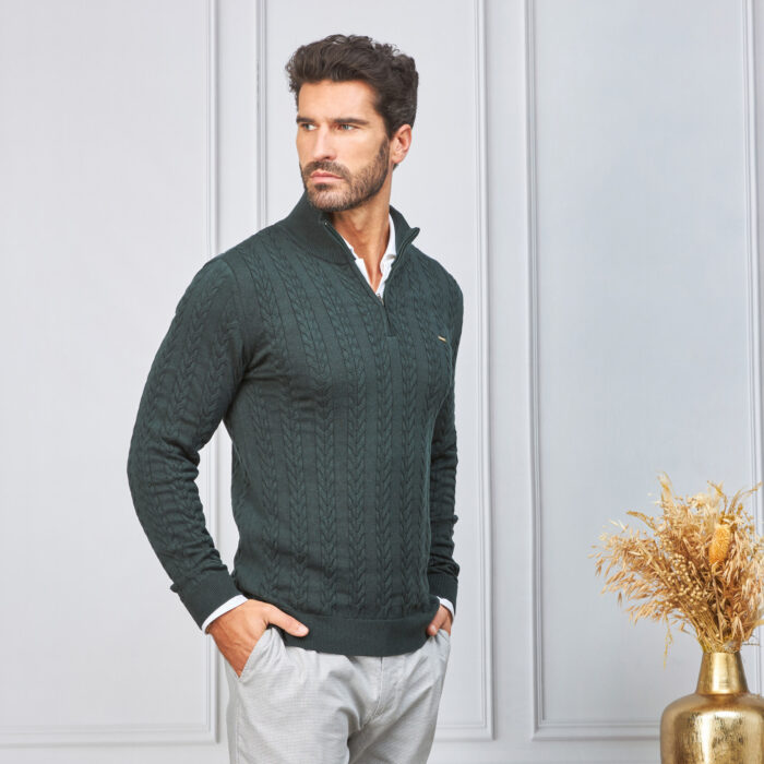CAMISOLA TRANÇA COM FECHO VERDE ZOLF - Image 1