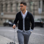 CARDIGAN BOTÕES BICOLOR PRETO ZOLF