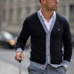 CARDIGAN BOTÕES BICOLOR PRETO ZOLF - Image 3