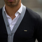 CARDIGAN BOTÕES BICOLOR PRETO ZOLF - Image 2