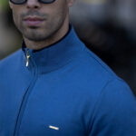 CARDIGAN TRICOT COM FECHO COMBINADO AZUL ZOLF - Image 3
