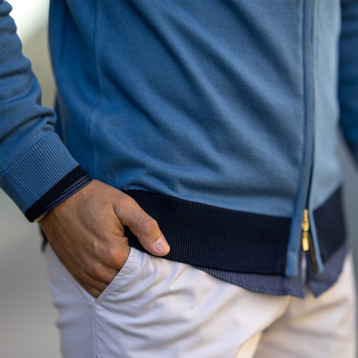 CARDIGAN TRICOT COM FECHO COMBINADO AZUL ZOLF - Image 2