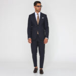 FATO AZUL COM QUADRADOS CINZA SLIM FIT ZOLF