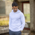 CAMISOLA TRICOT TEXTURA COM CAPUZ BRANCO ZOLF