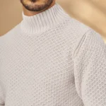 CAMISOLA TRICOT MEIA GOLA TEXTURADA CINZA CLARO ZOLF - Image 3