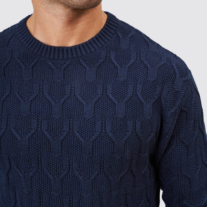 CAMISOLA TRICOT PONTO TEXTURA AZUL ZOLF - Image 2