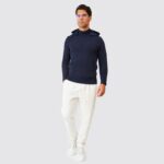 CAMISOLA TRICOT MEIA GOLA COM CAPUZ AZUL ZOLF