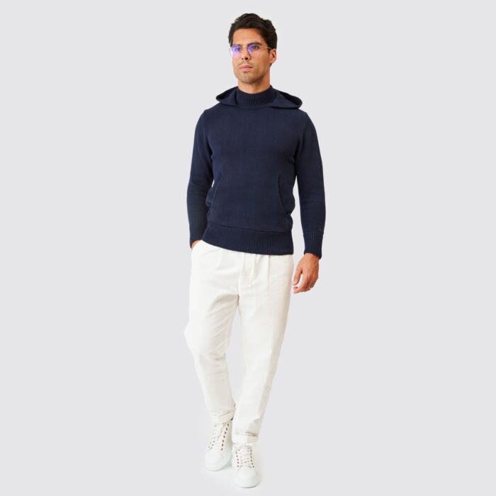 CAMISOLA TRICOT MEIA GOLA COM CAPUZ AZUL ZOLF - Image 1