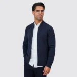 CASACO TRICOT BOMBER AZUL ZOLF