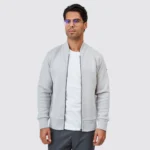 CASACO TRICOT BOMBER CINZA ZOLF