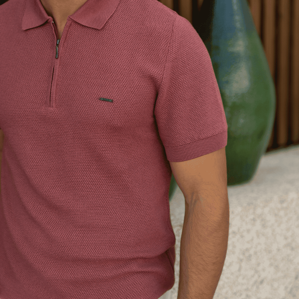 242403010_marsala-3 POLO TRICOT COM FECHO DE CORRER MARSALA ZOLF - Image 3