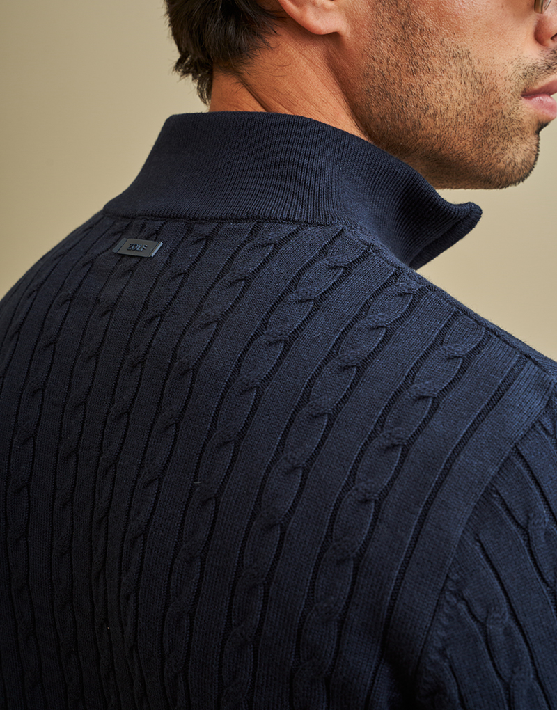 252003000_Azul_2 CAMISOLA TRANÇA COM FECHO AZUL ZOLF - Image 2