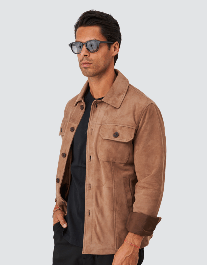 SOBRECAMISA EM CAMURÇA CASTANHA ZOLF - Image 7