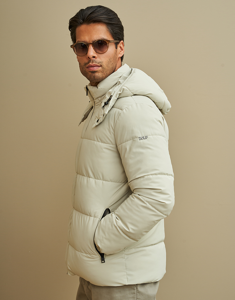 254516001_Branco_4 BLUSÃO PUFFER DE CAPUZ BEGE ZOLF - Image 3