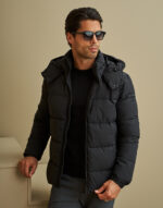 BLUSÃO PUFFER DE CAPUZ PRETO ZOLF