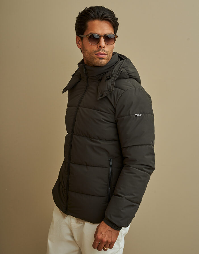 BLUSÃO PUFFER CAPUZ VERDE ZOLF - Image 1