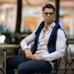 CAMISA GOLA ITALIANA BEGE COM RISCA SLIM FIT ZOLF