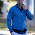 CARDIGAN TRICOT COM FECHO COMBINADO AZUL ZOLF - Image 4