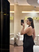 VESTIDO LONGO ACETINADO PRETO COM FOLHO ELEH - Image 6